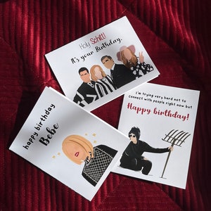 Cartes d'anniversaire Schitt's Creek | Moira Rose, David Rose, Johnny Rose, Alexis Rose | Lot de 3 ou 1 choix | Choisissez des cartes d'anniversaire vierges amusantes