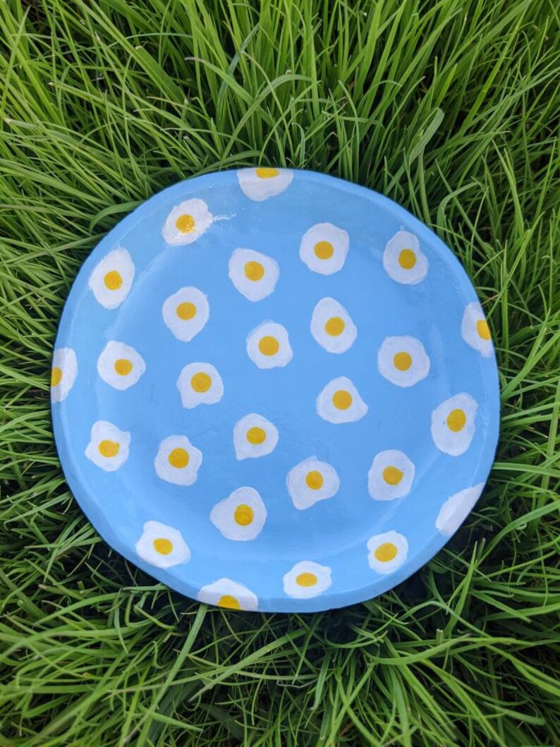 Sunny Side up Egg Ring Holder Painted Clay Jewelry Dish Etsy