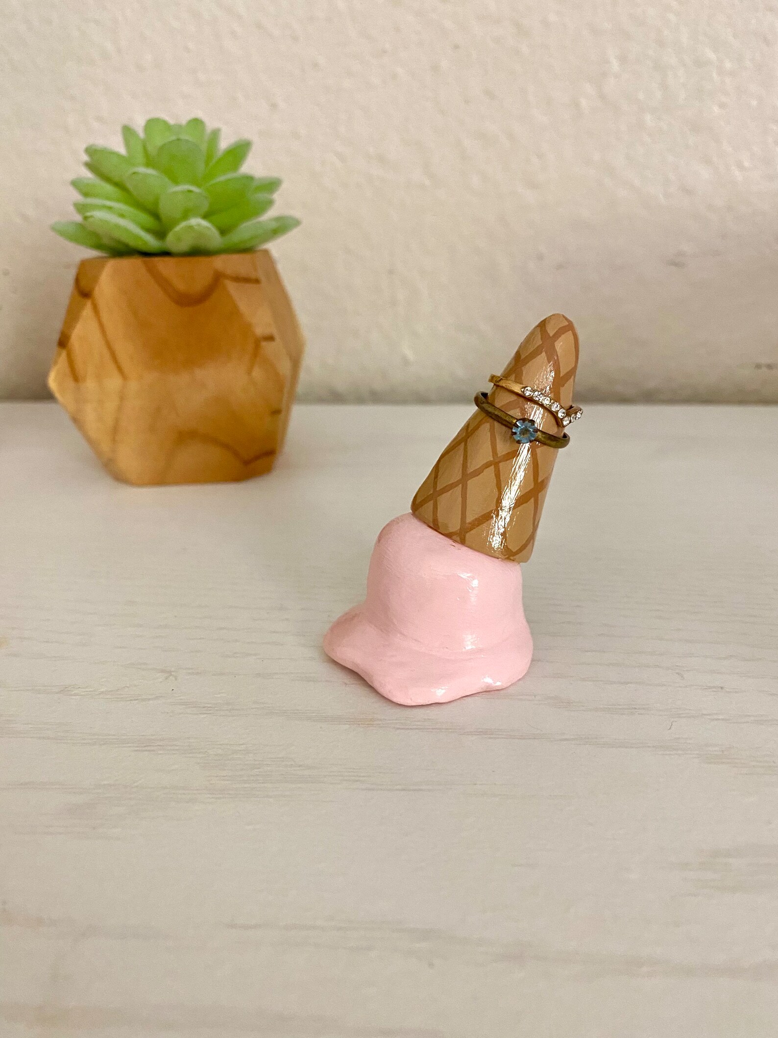 Ice Cream Cone Ring Holder Melted Ice Cream Ring Storage Etsy