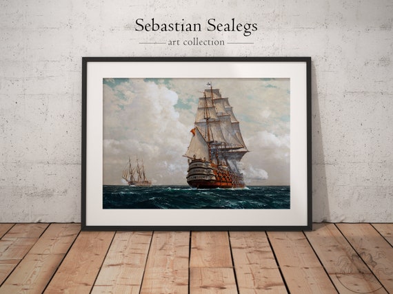 洋書: Ship, Sea & Sky 帆船 Marine art Amazon.com: Abstract Boat