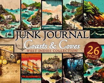 Nautical Junk Journal Kit: West Indies Coasts & Coves (Digital Download)