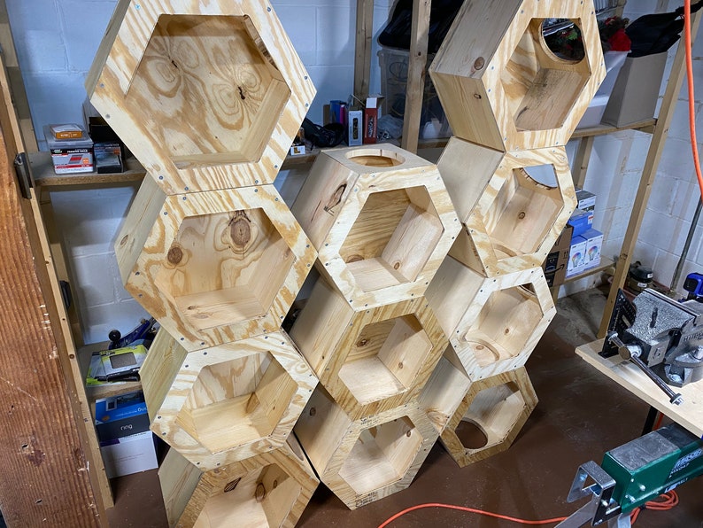 Wall Hanging Cat Hexagon Etsy