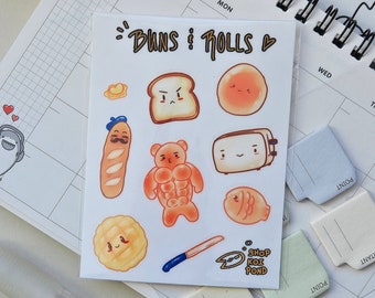 Buns and Rolls - Small Sticker Sheet