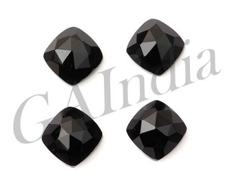Natural Lot Black Onyx 5X5 mm To 10X10 mm Cushion Cabochon Loose Gemstone SALE! 