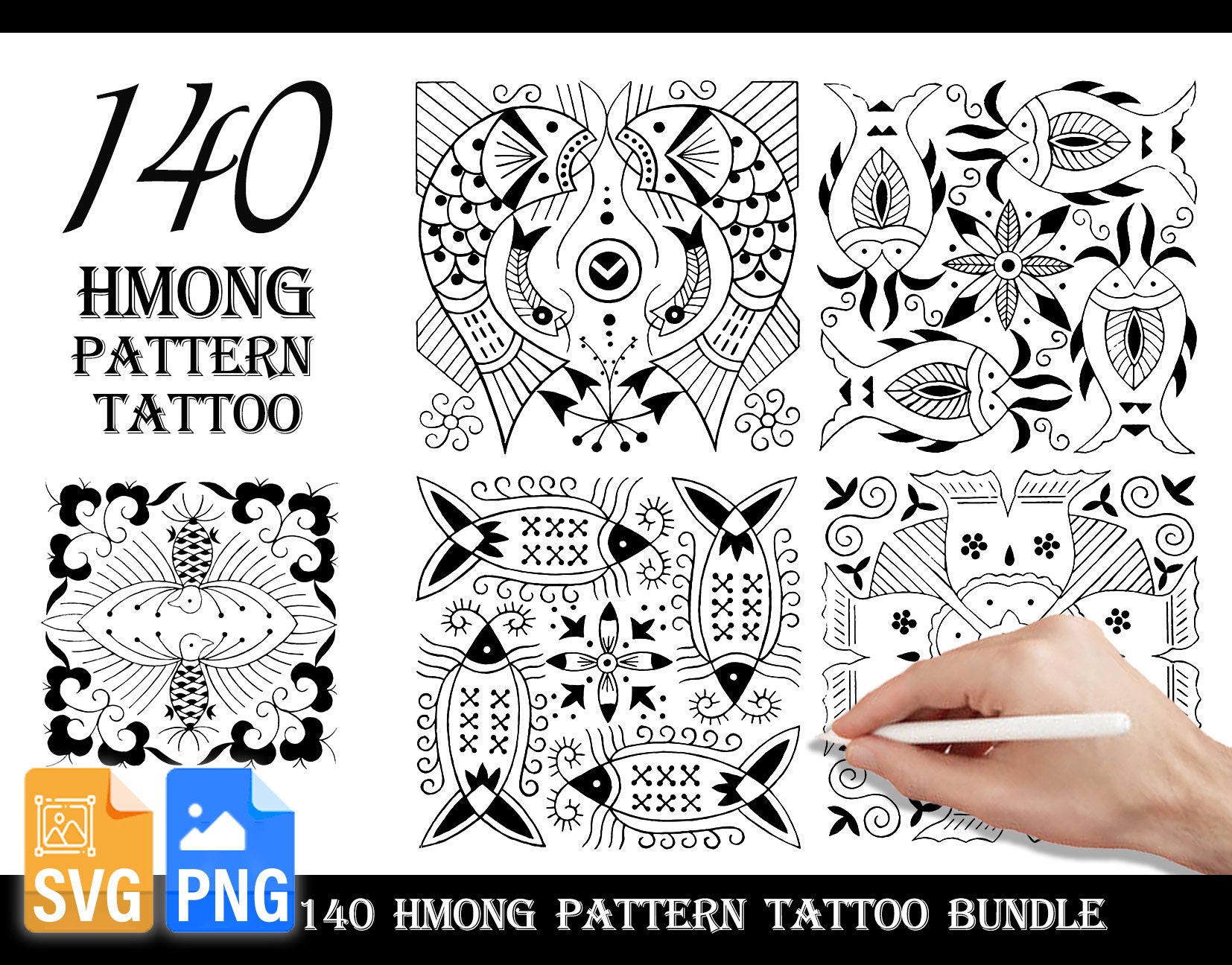 140 Hmong Pattern |SVG | PNG |