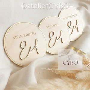 Médaillon mon premier Eid en bois pour photo shooting bébé Cadeau pour fête de l'Aïd