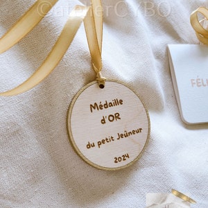 Medalla de oro para los pequeños más veloces Mi primera medalla de madera RAMADÁN con tarjeta personalizada Regalo Eid