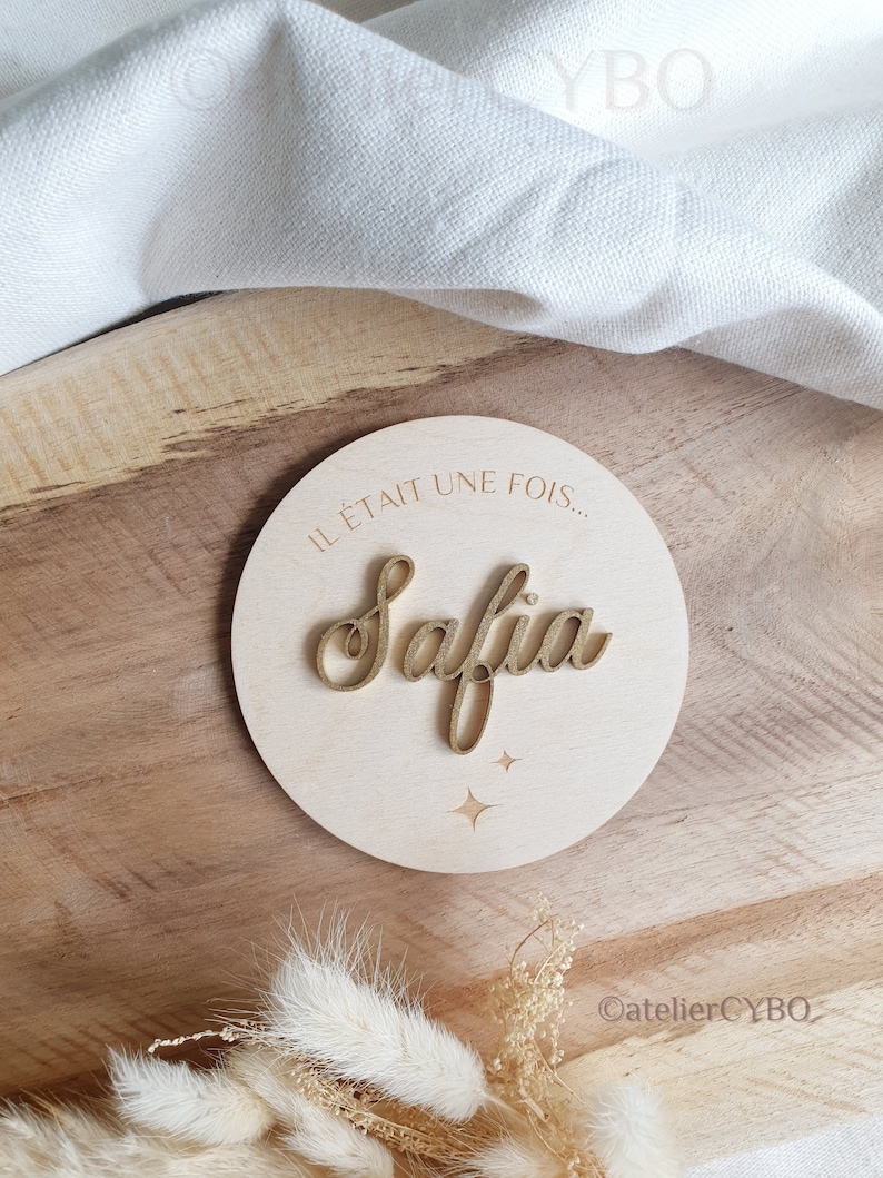 Wooden Card to Announce Baby's First Name once Upon a Time Etsy