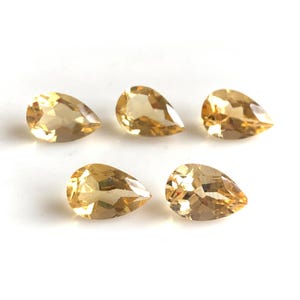 5 Pcs 7x5mm Natural citrine faceted pear cut loose gemstone faceted citrine - Price per lot