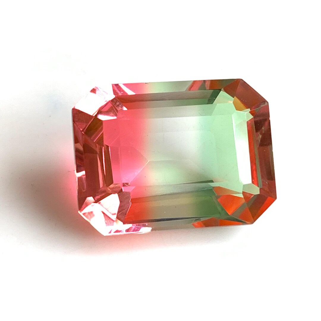 15x20mm Bi Color Tourmaline Octagon Cut Faceted Gemstone Loose Bi Color ...