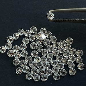5 Pcs 1.5mm Natural diamond round faceted loose gemstone diamonds - Price per lot
