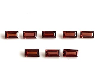 5 Pcs 2x4mm Natural Red garnet faceted baguette cut loose gemstones - Price per lot