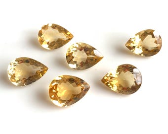8x10mm Natural citrine faceted gemstone loose citrine pear ring - Price per piece