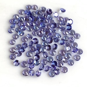5 Pcs 3mm Natural tanzanite round cut loose gemstone faceted tanzanite - Price per lot
