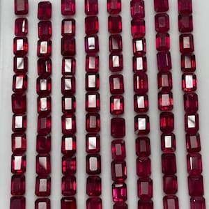 7x5mm Faceted Octagon Cut Ruby: AAA Quality Loose Gemstone