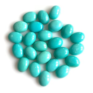 5 Pcs 6x8mm Natural Turquoise smooth oval cabochon loose gemstone turquoise loose - Price per lot