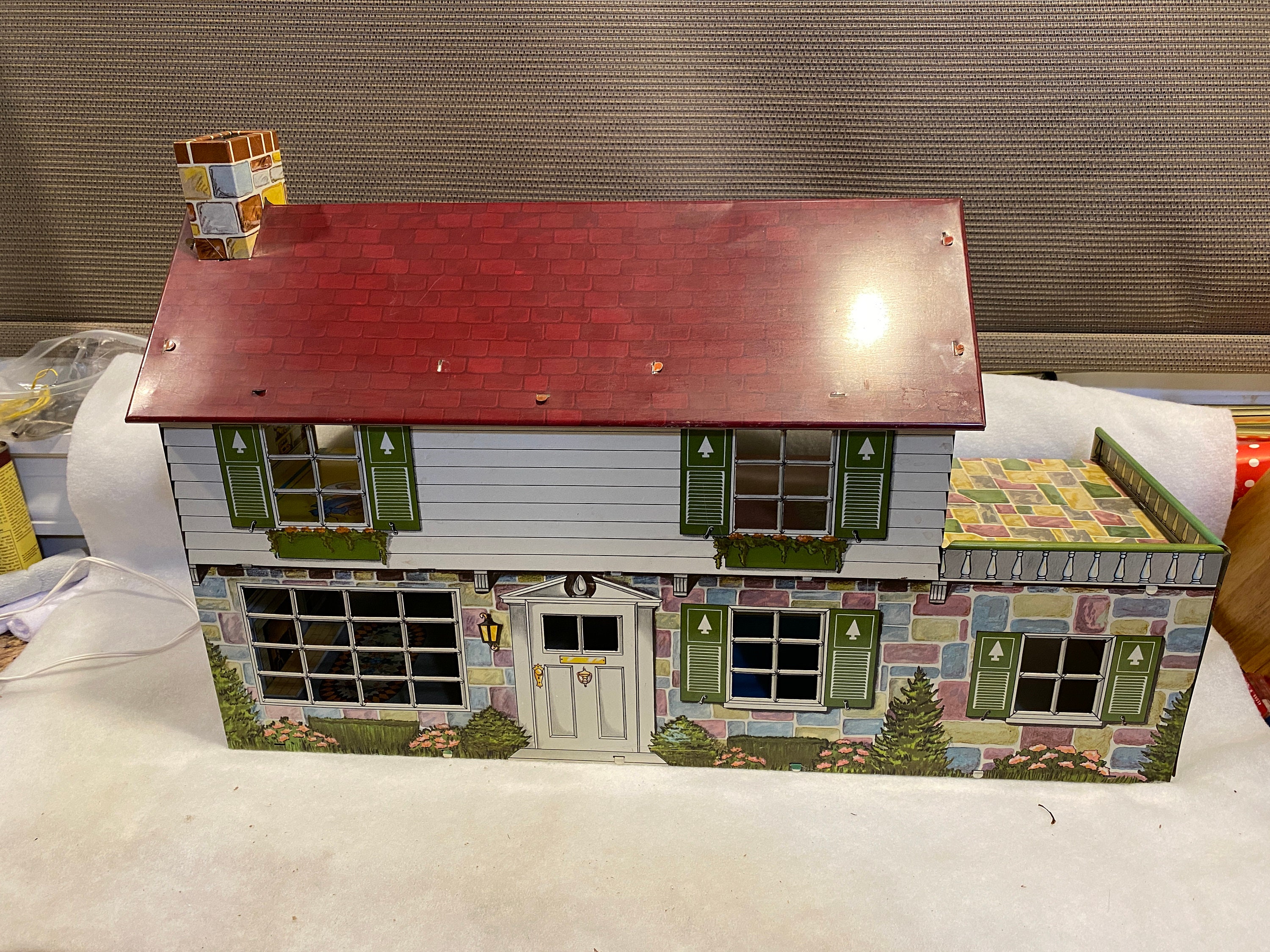 Vintage 1950s Marx Dollhouse Tin Metal Lithograph Colonial Etsy