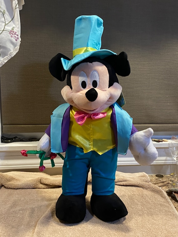 New old stock nwt Walt Disney HALLOWEEN DISNEY gemmy 2 foot tall standing porch door GREETER Plush  Mickey Mouse dressed in Easter Outfit