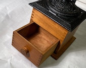Antique Imperial Coffee Mill Grinder COMPLETELY RESTORED Dovetailed Wooden, Perfect Clean, ready to use Cast Iron Wood Arcade 1800 s