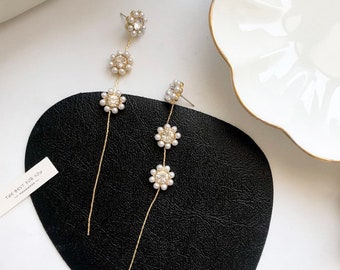 pearl drop earrings | pearl dangle earrings | wedding earrings | gift for her | bride jewelry