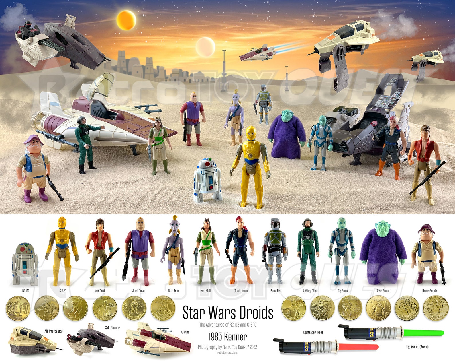 Star Wars Droids Action Figures Reference Print original 1985 Toy Line