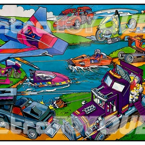 Custom Digitaly Restored 1985 M.A.S.K. PRINT 32x19