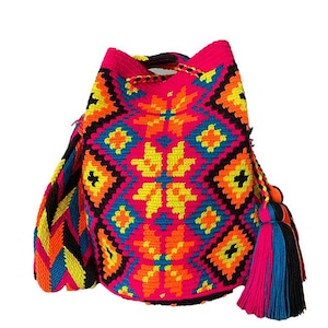 Colorful Wayuu Crochet Bag/Large Summer Handmade Crossbody Bag / Crochet Purse from Colombia