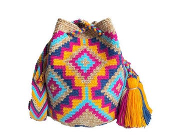 Medium Summer Wayuu Bag/ Original Handmade Crossbody Bag/Colorful Handmade Purse