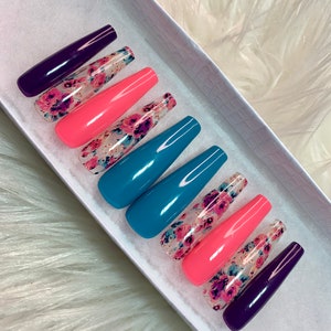 Floral Flower Pink Press On Nails