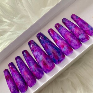 Purple Watercolor Press on nails