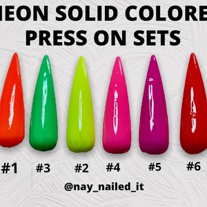 Neon Press On Nails: Solid Color Summer Manicure