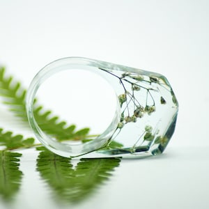 Harz echte Blume Ring, große umweltfreundliche Ring