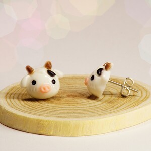 Cute cow earrings | Cute stud earrings, metal or plastic