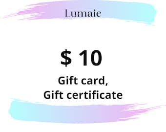 Geschenkgutschein für 10 Dollar in meinem Shop LuMaieDesign auszugeben, Last Minute Geschenk, Geschenkkarte