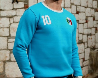 SSC Napoli Football Shirt, Napoli Retro Sweatshirt, Maradona