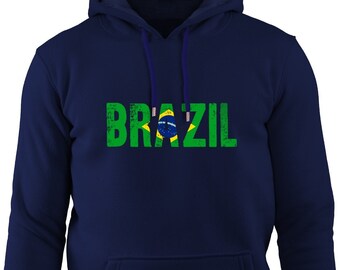 Sudadera con capucha de fútbol de Brasil: Mundial 2022, algodón orgánico, manga larga