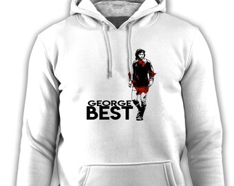 George Best, Special Drawing Design, Legends Football Players Serie, Football Hoodie, Long Sleeve, Digital Textile Printing