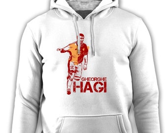 Gheorghe Hagi Football Hoodie: Long Sleeve Graphic Print