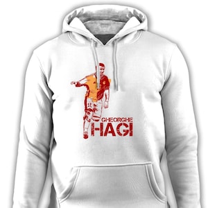 Gheorghe Hagi Football Hoodie: Long Sleeve Graphic Print