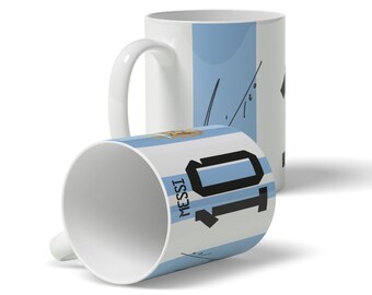 Lionel Messi Argentinien WM-Tasse: Weiße Keramik & Porzellan