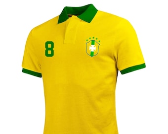 Brazil Football Polo Shirt: Embroidered National Team Soccer Tee