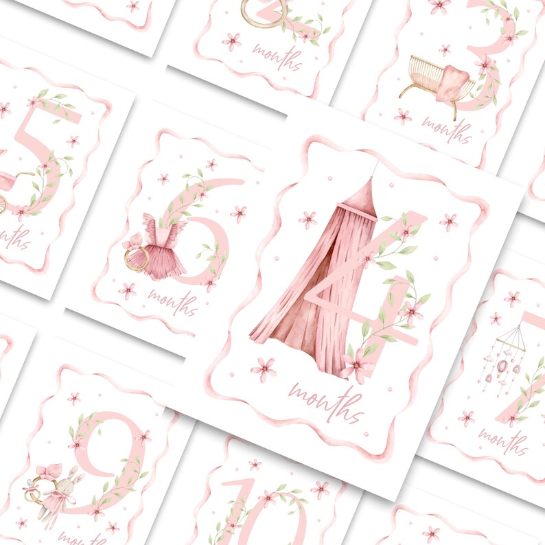 Printable Baby Milestone Cards for Monthly Milestones and First Year ...