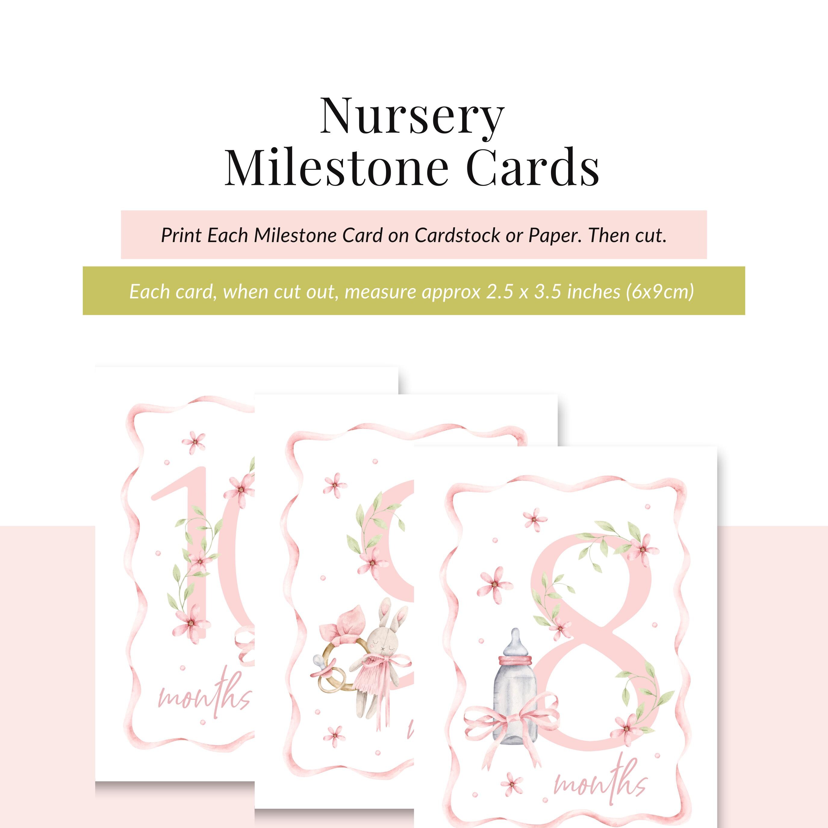 Printable Baby Milestone Cards for Monthly Milestones and First Year ...