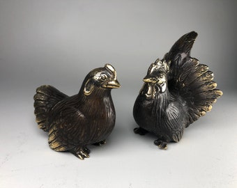 Bronze Huhn Statue, Hahn Bronze, Tierliebhaber, Wohnkultur, Vogel Skulptur, Valentinstag Geschenk, Geschenk für Freundin.