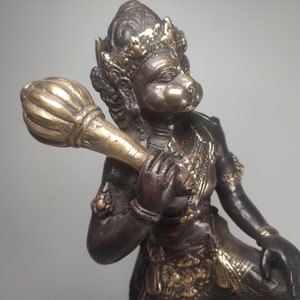 Hanuman Statue,Spiritual Figurine,religious Hindu Statue,Home decor,Birthday gift,Indonesian bronze.