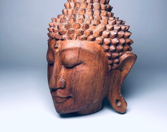 Wood Buddha,Head wooden Buddha  figure,handcraft wood Buddha statue.
