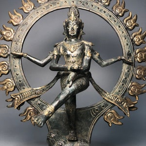 Shiva Nataraja Bronze Statue,Lord Shiva Nataraja Bronze Sculpture ,Hindu God Figurine,Meditation Room Decor.