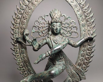 Nataraja Bronze Statue, Dancing Shiva, Hindu God, 12 inch