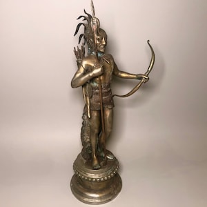 American Sculpture, Indian Sculpture, Amerindian Decor, American Indian Statue,Home decor,Birthday gift,Indonesian bronze.