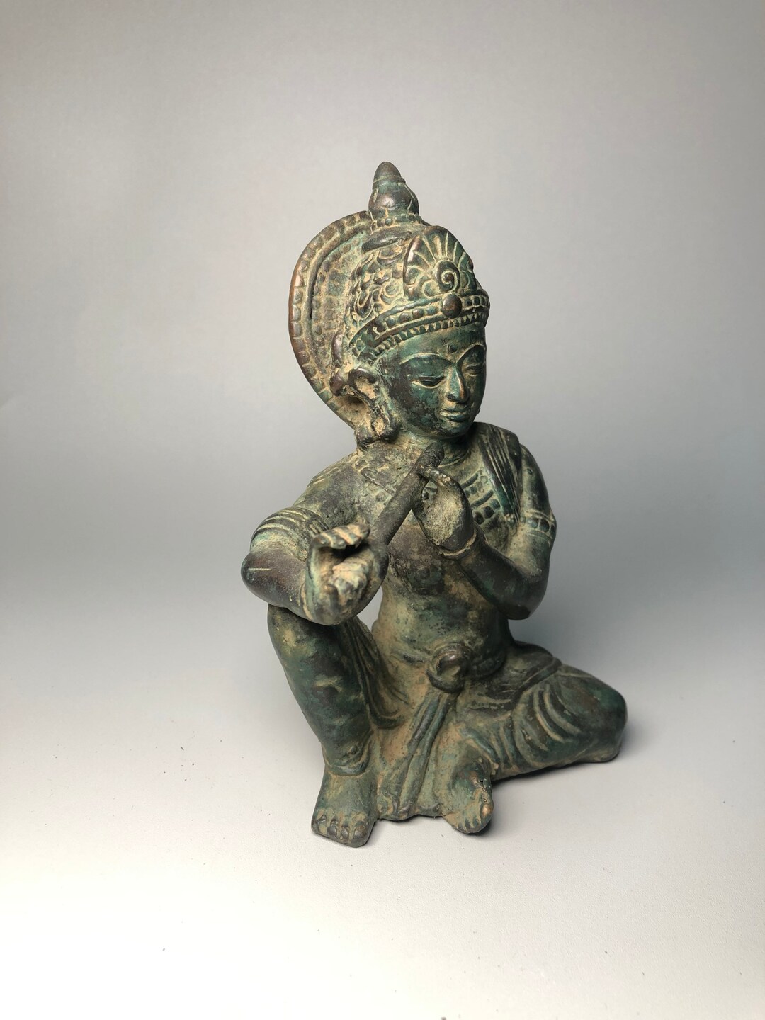 Antique Krishna Statue, Krishna Flute Statue, Krishna Bronze Sculpture